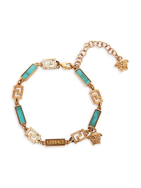 versace metallo|Shop Versace Metallo La Greca Stone Bracelet.